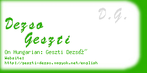 dezso geszti business card